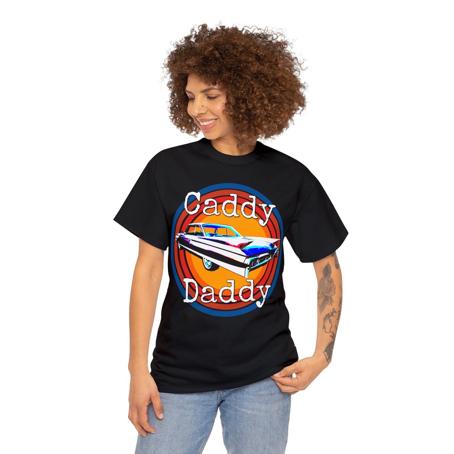 Cadillac, Vintage Car, Caddy Daddy, Retro DeVille Heavy Cotton Tee