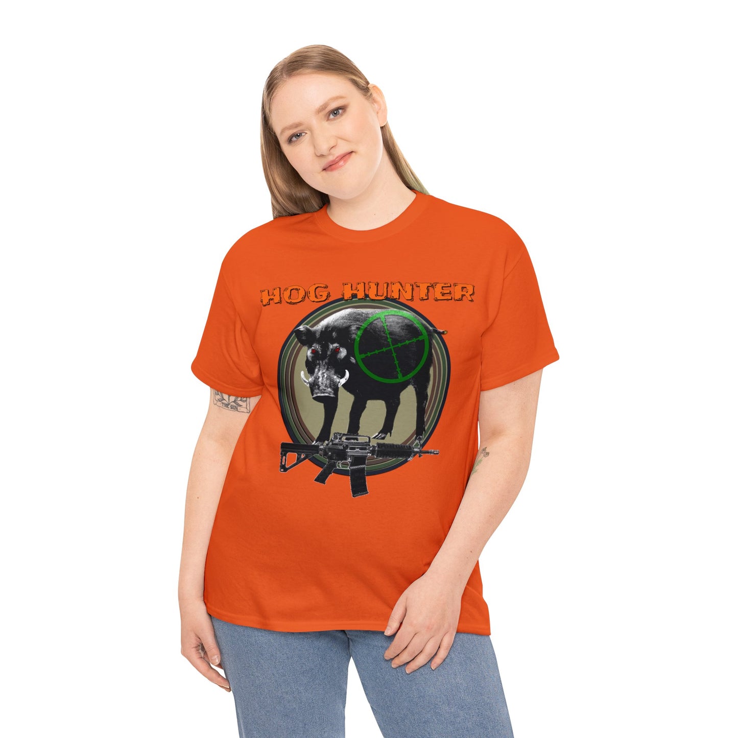 Wild Hog Hunter, Wild Hog, Hog Wild, Hog Boar Hunting Heavy Cotton Tee
