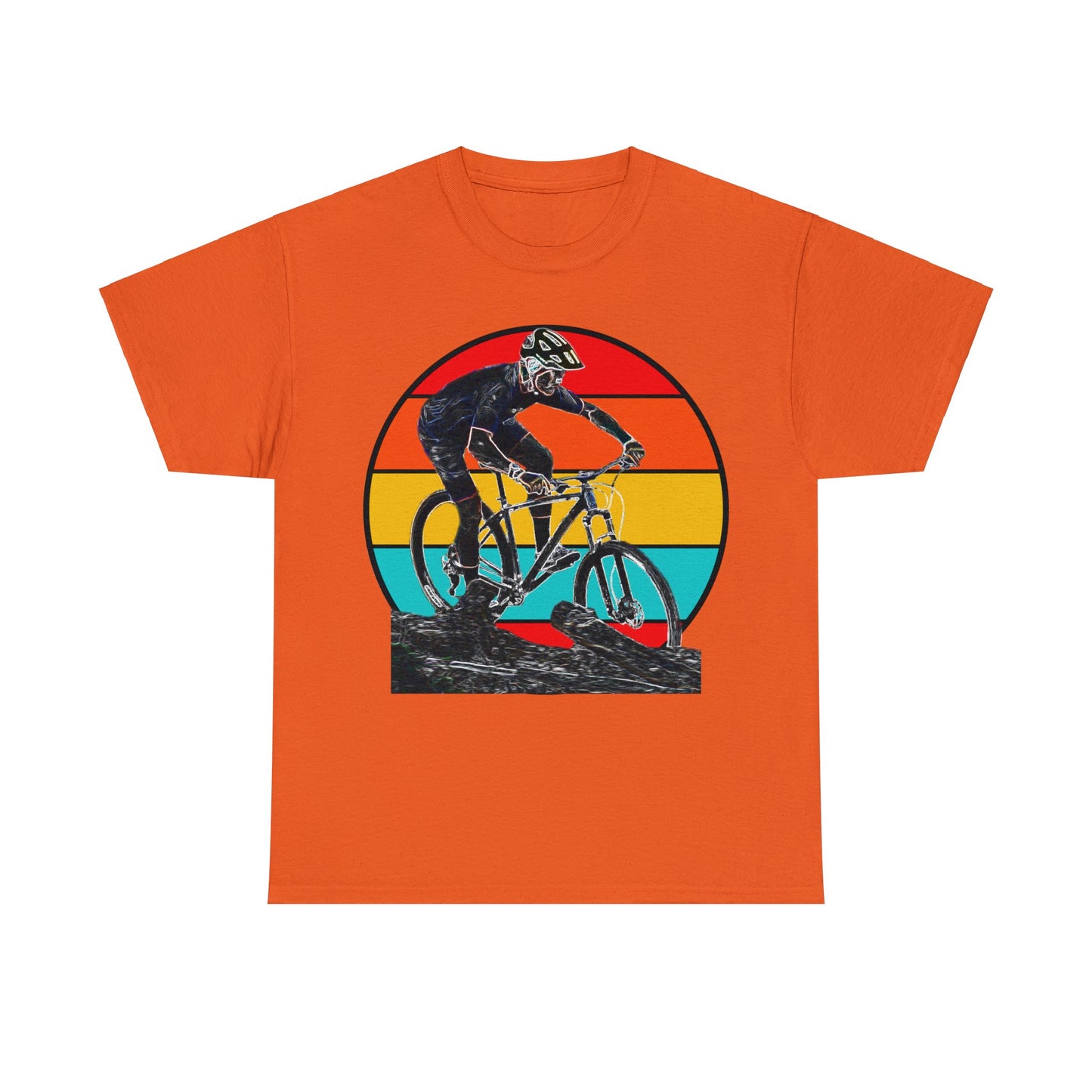 Mountain Bike, Mountain Biker, Hard Tail Mountain Bike Heavy Cotton Tee