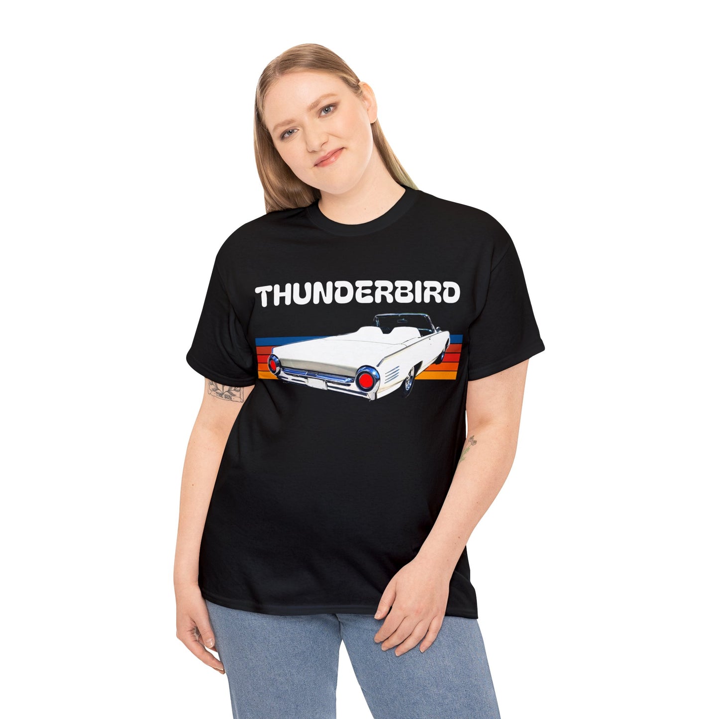 Thunderbird Vintage American Automobile, Antique American Car Heavy Cotton Tee