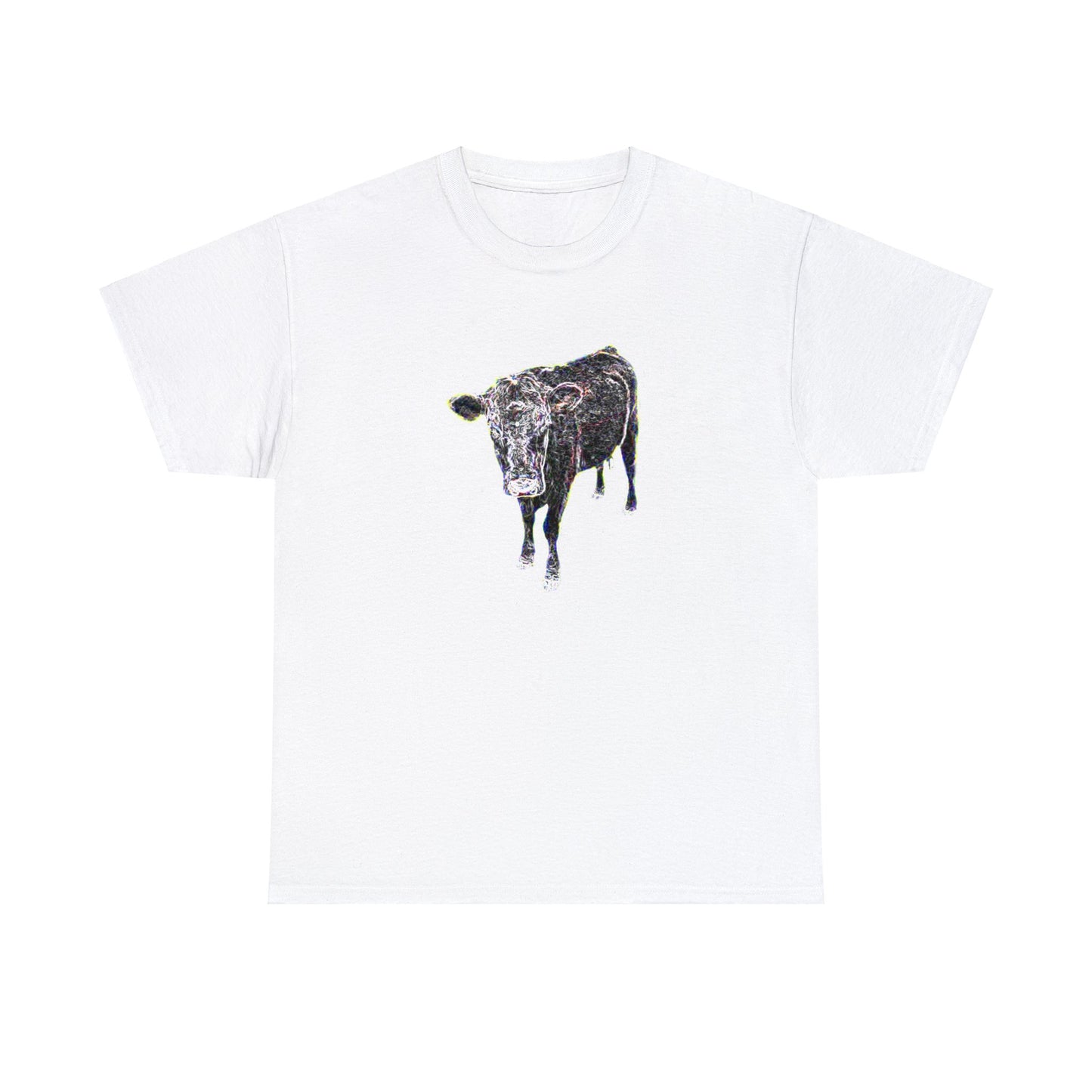 Vintage Retro Cow on the Farm Heavy Cotton Tee