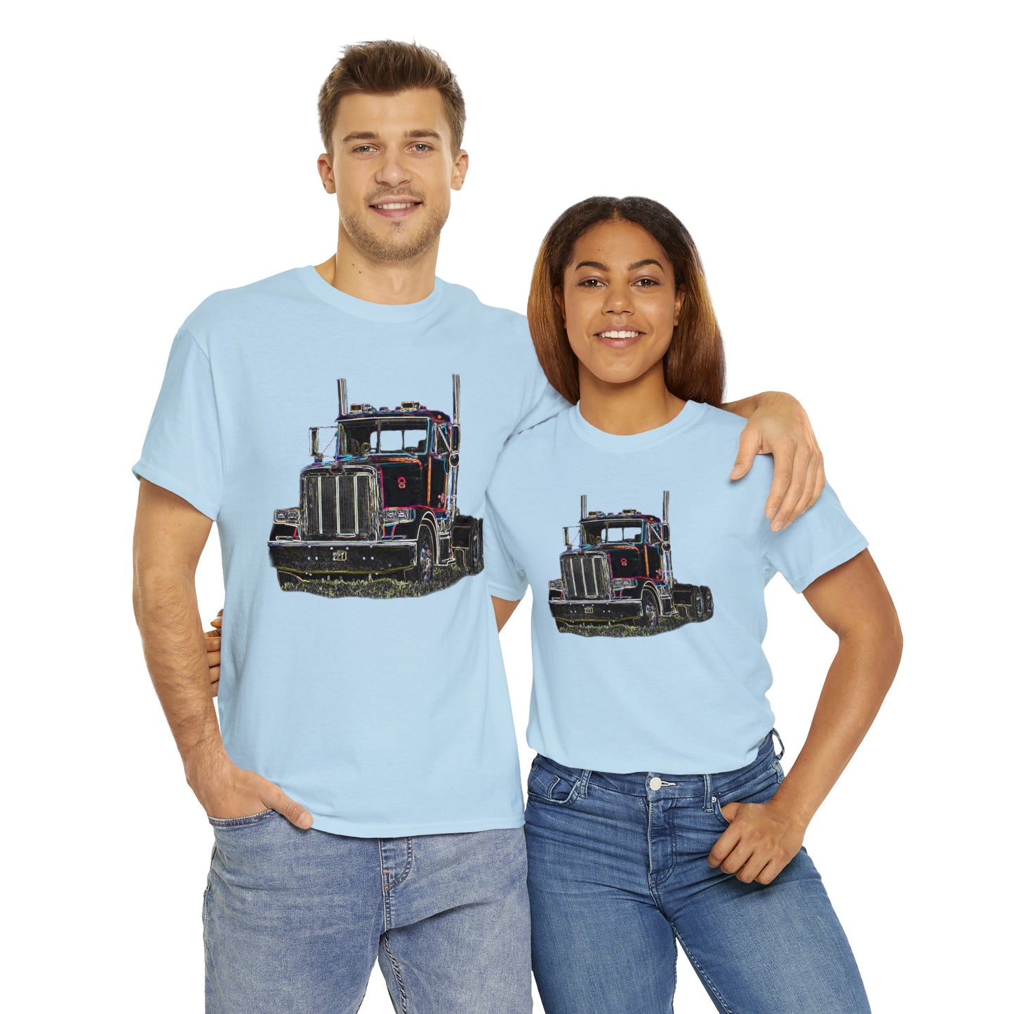 Pete Truck, Bobtail Truck, Trucker Gift, 18 Wheeler Heavy Cotton Tee