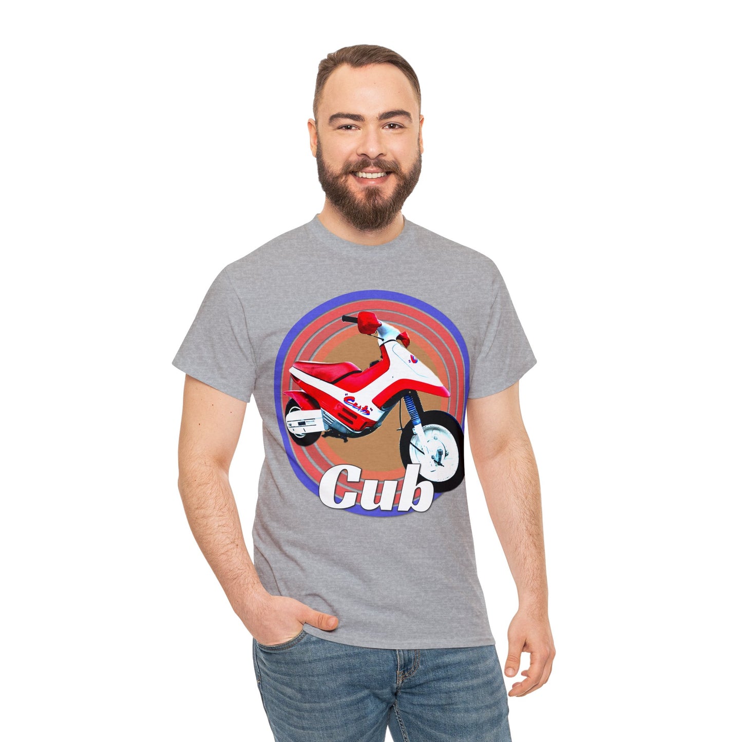 Vintage Cub Motorcycle, Cub Mini Bike, Retro Cub Motocross Bike Heavy Cotton Tee