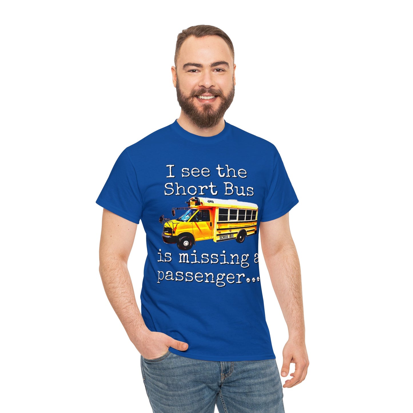 Short Bus, Short Bus Rider, I Survived Riding the Short Bus Heavy Cotton Tee