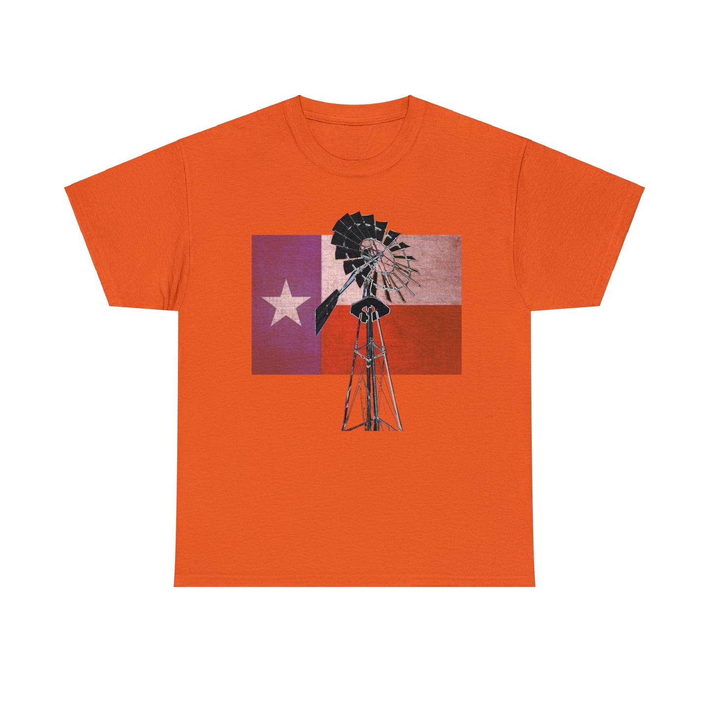 Texas Flag, Windmill, Country Boy, Country Girl, Farmer, Vintage, Retro Heavy Cotton Tee