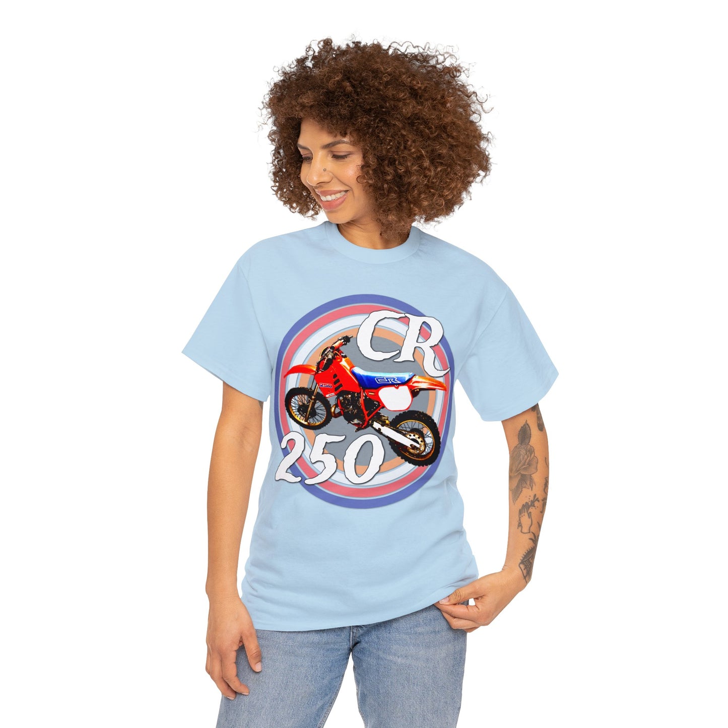 CR 250 R Vintage Retro Motorcross Motocross Motorcycle Dirt Bike Heavy Cotton Tee