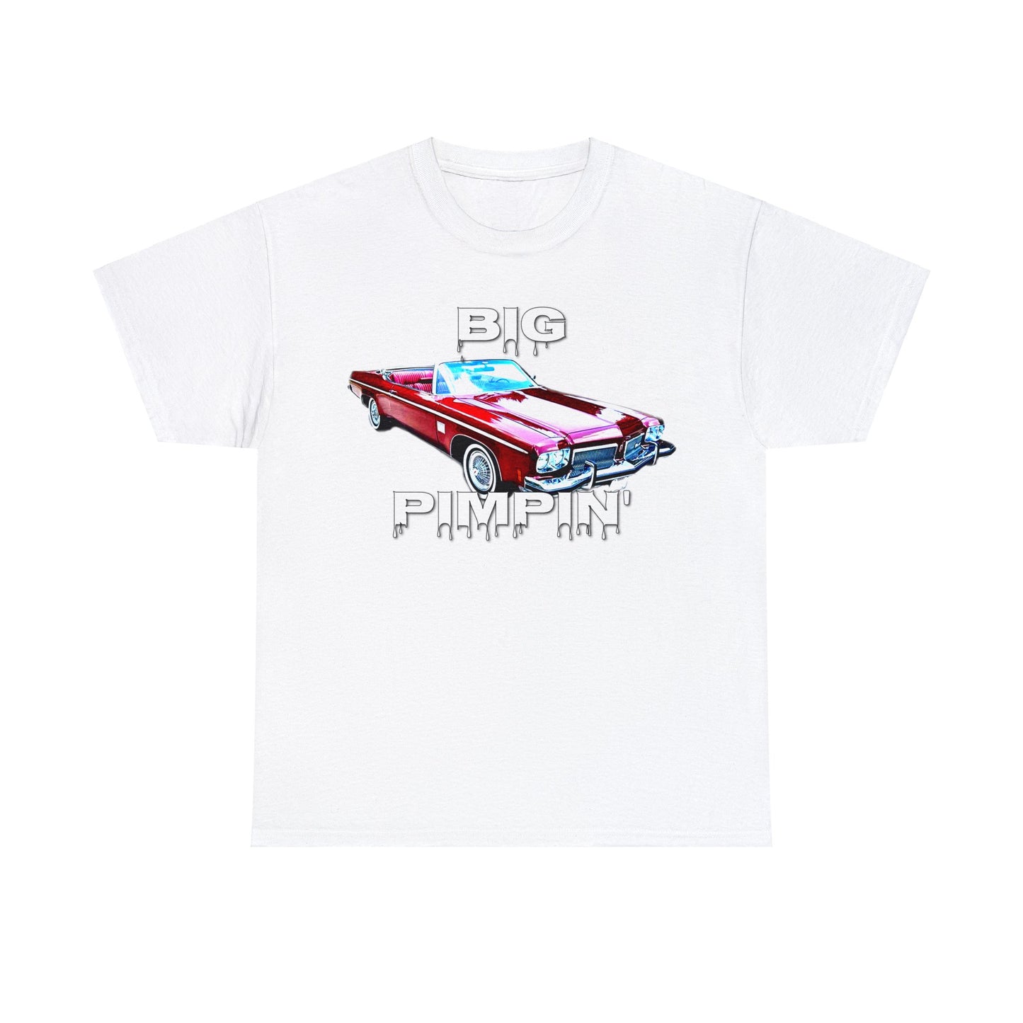 Big Pimpin' Convertible Olds, Vintage Car, Retro Car Heavy Cotton Tee