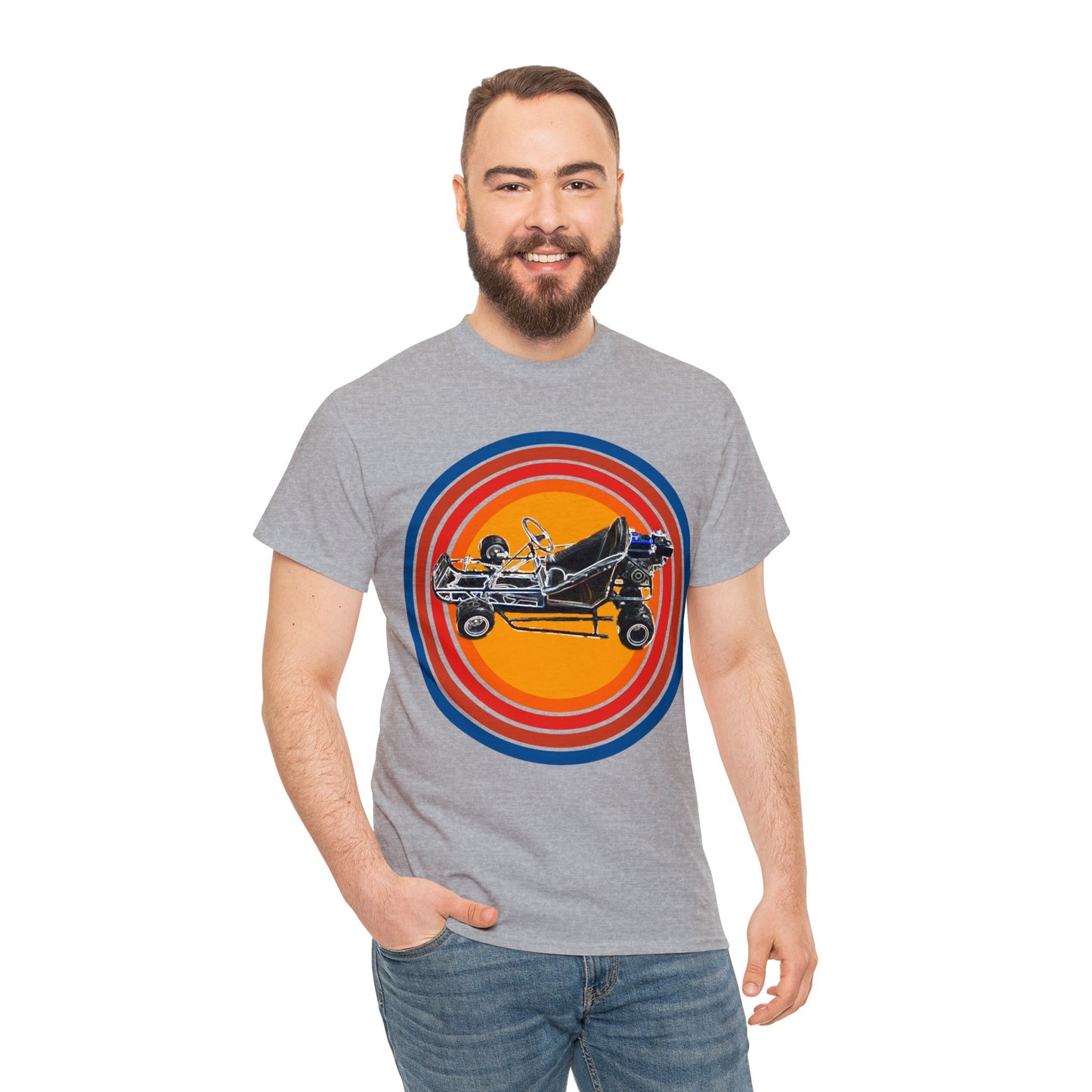 Go Cart. Vintage Go Kart, Retro Go Cart, Fast Go Cart Heavy Cotton Tee