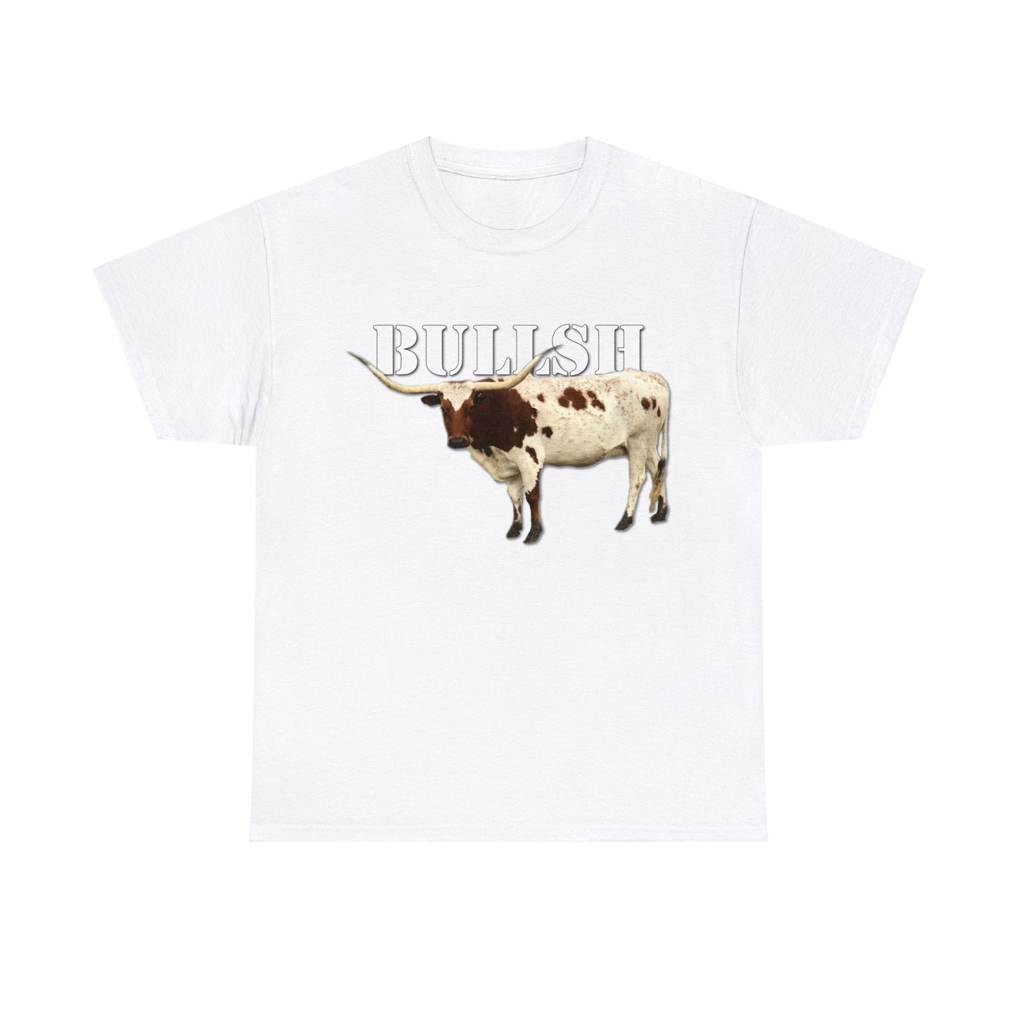 Bullsh, Longhorn, Cow, Cattle, Funny, Texas, Country Heavy Cotton Tee