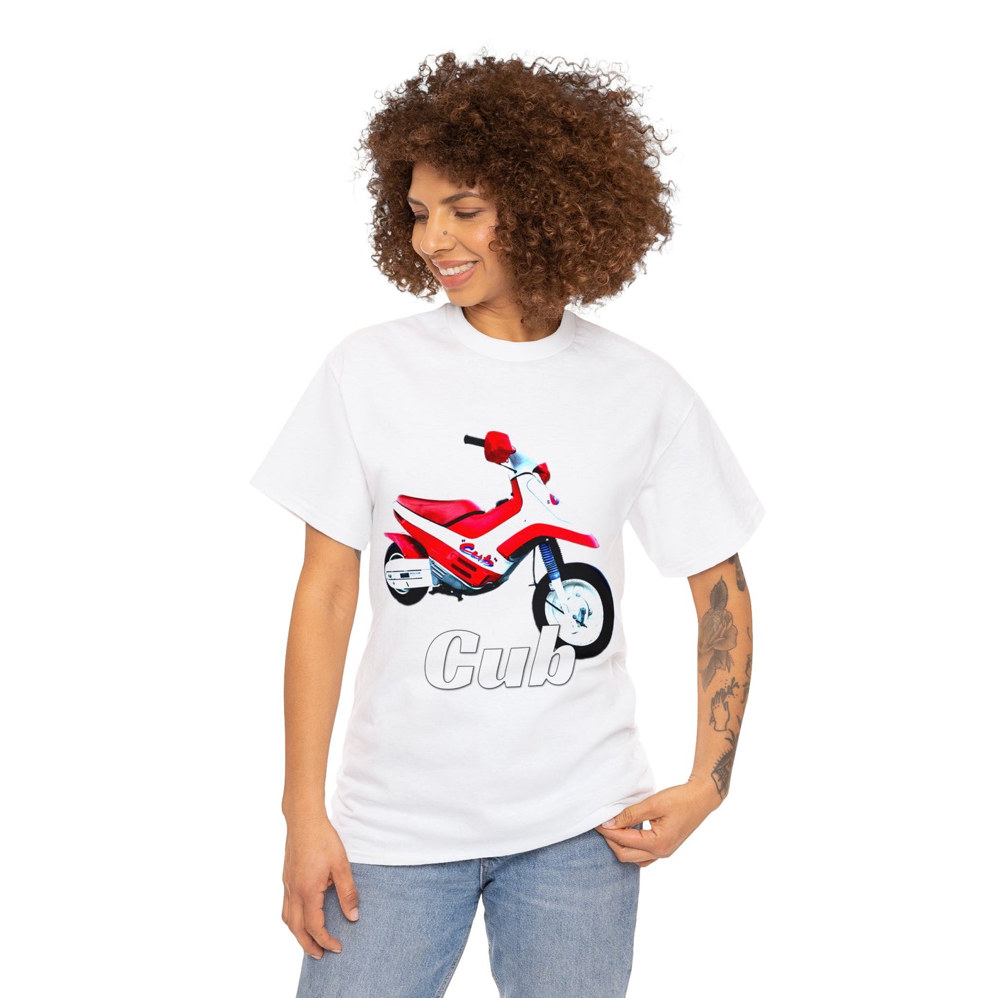 Vintage Cub Motorcycle, Cub Mini Bike, Retro Cub Motocross Bike Heavy Cotton Tee