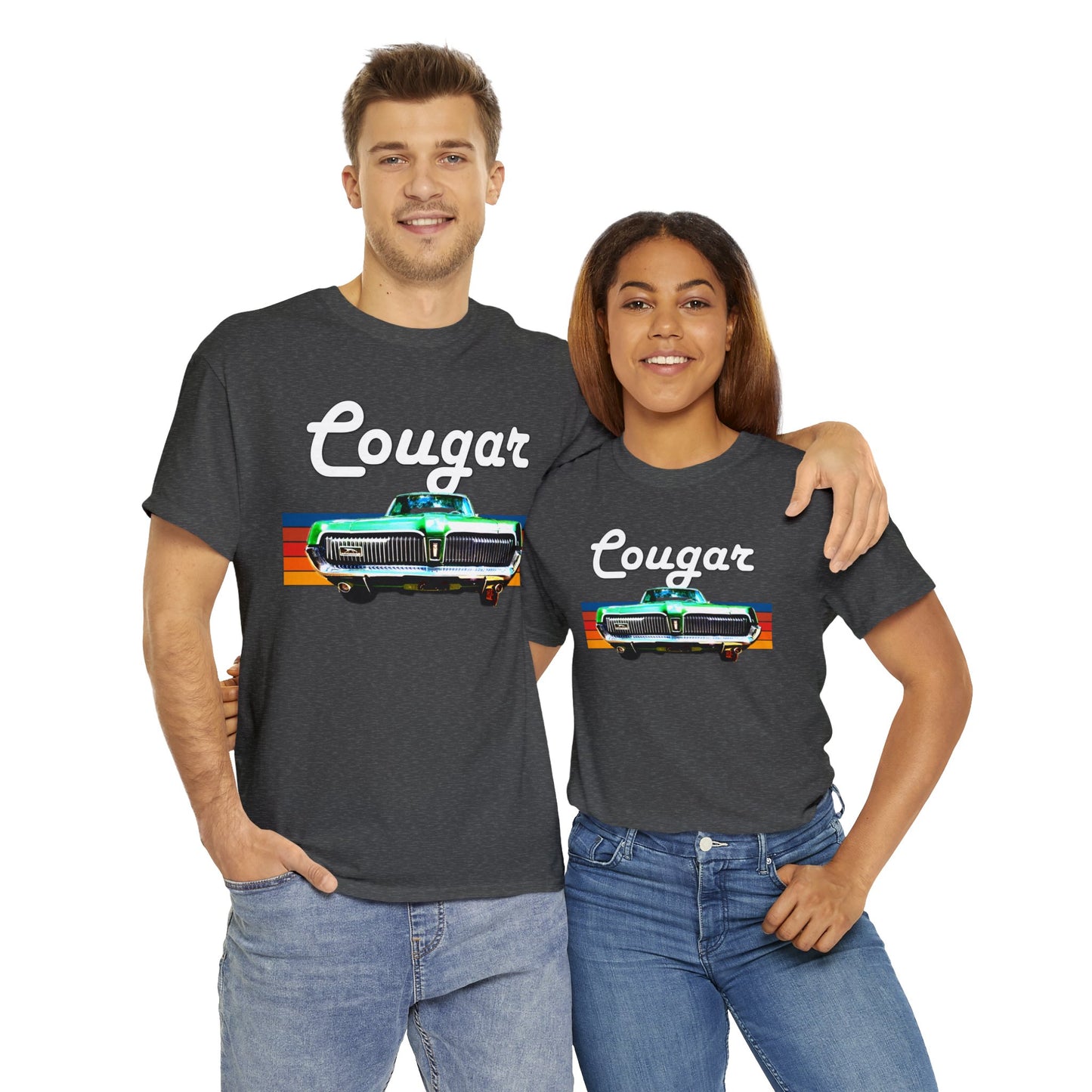 Mercury Cougar, Vintage American Muscle Car, Cougar Car, 1960s car Heavy Cotton Tee