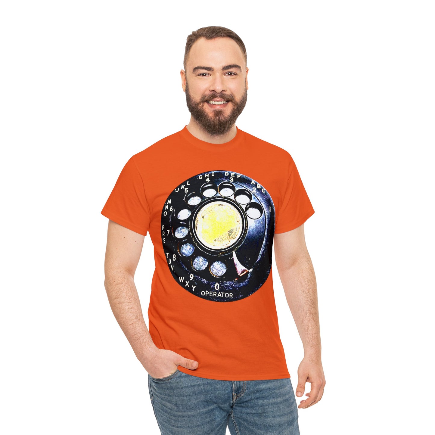 Vintage Retro Rotary Antique Telephone Phone Heavy Cotton Tee