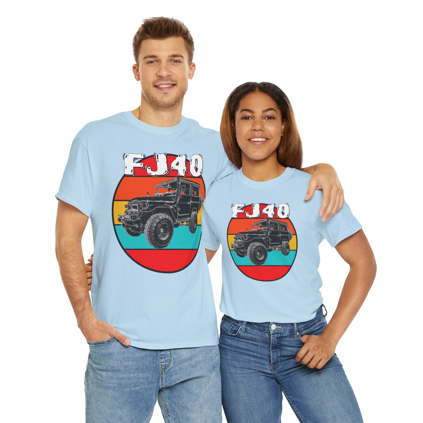 FJ 40 4x4 Off Road Truck Vintage Retro Heavy Cotton Tee