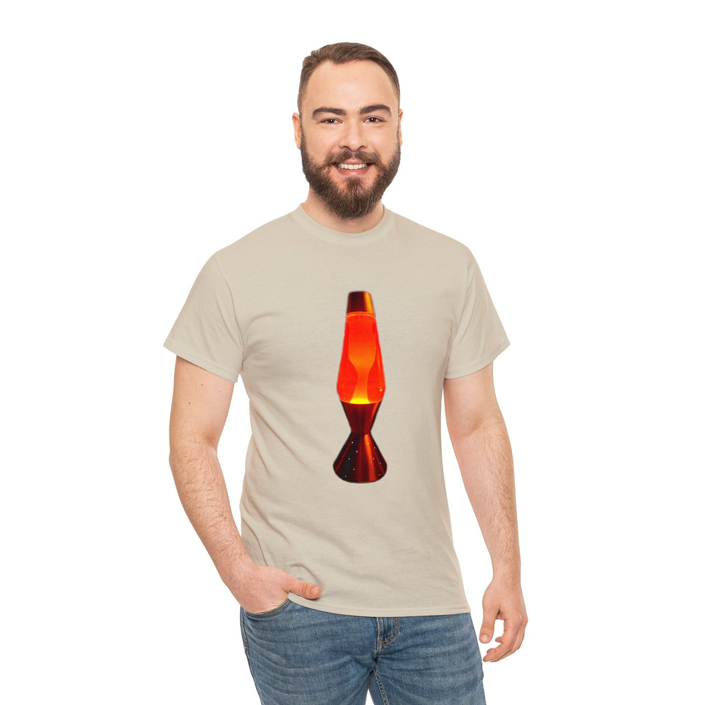 Orange Lava Lamp, Retro Lava Lamp, 1970s lighting Heavy Cotton Tee