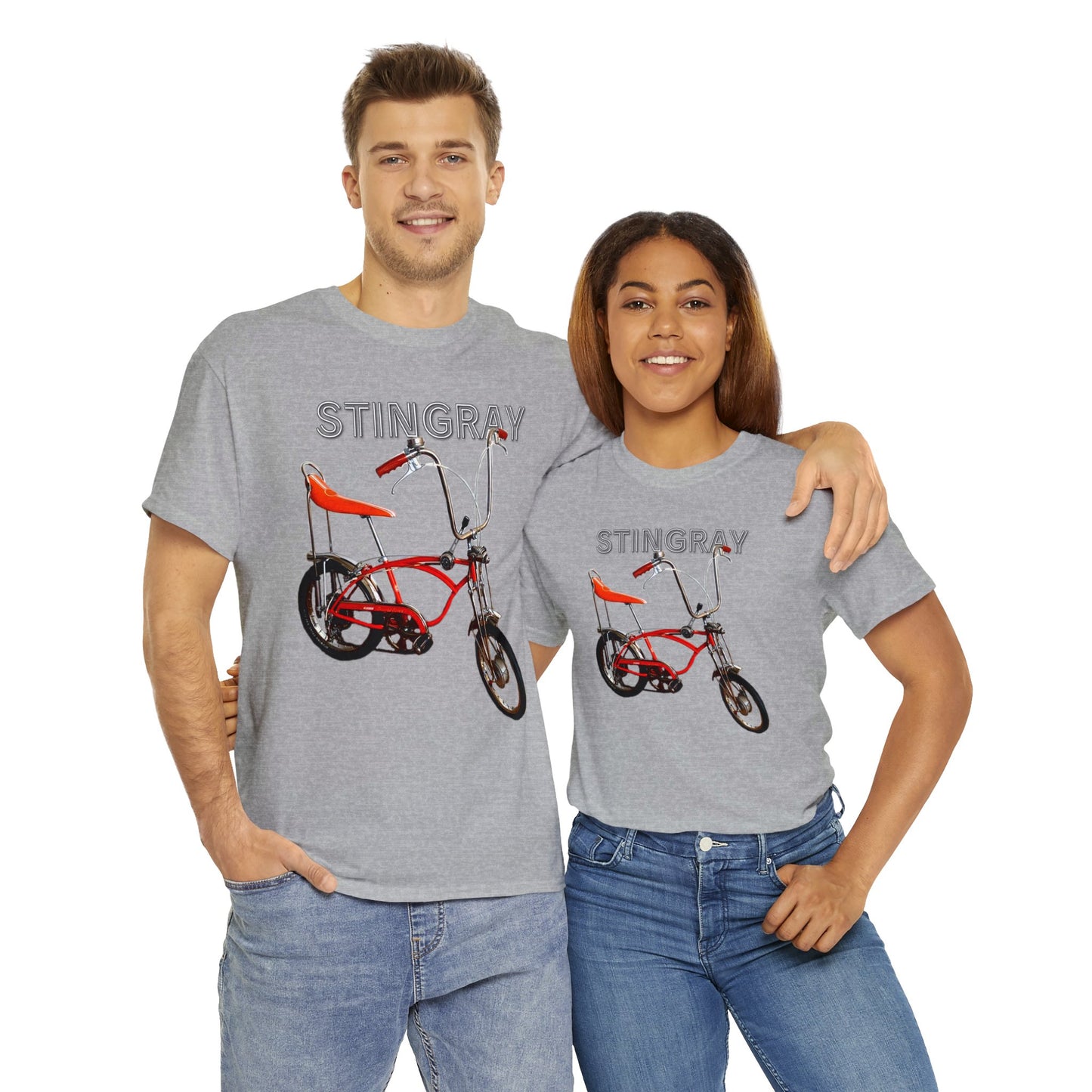 Stingray Krate Bicycle, Vintage Stick Shift Bike, Banana Seat Bike Heavy Cotton Tee