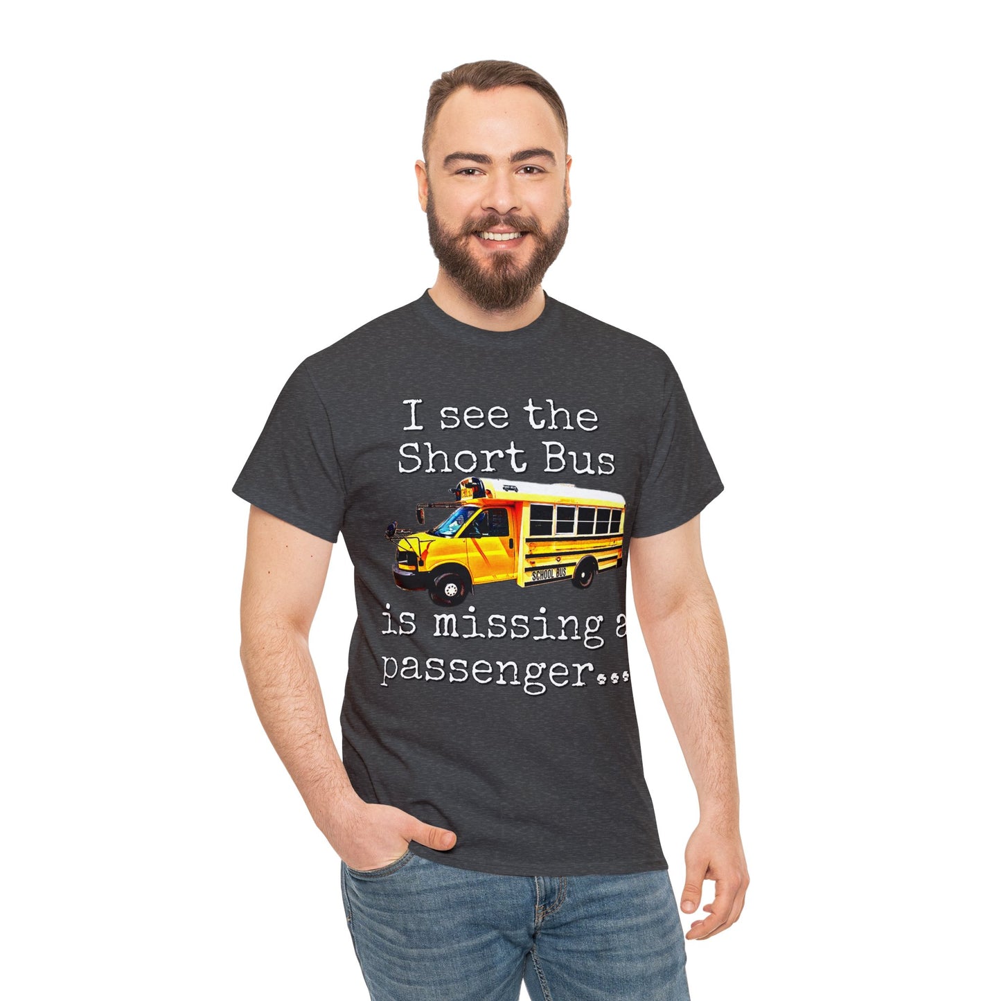 Short Bus, Short Bus Rider, I Survived Riding the Short Bus Heavy Cotton Tee