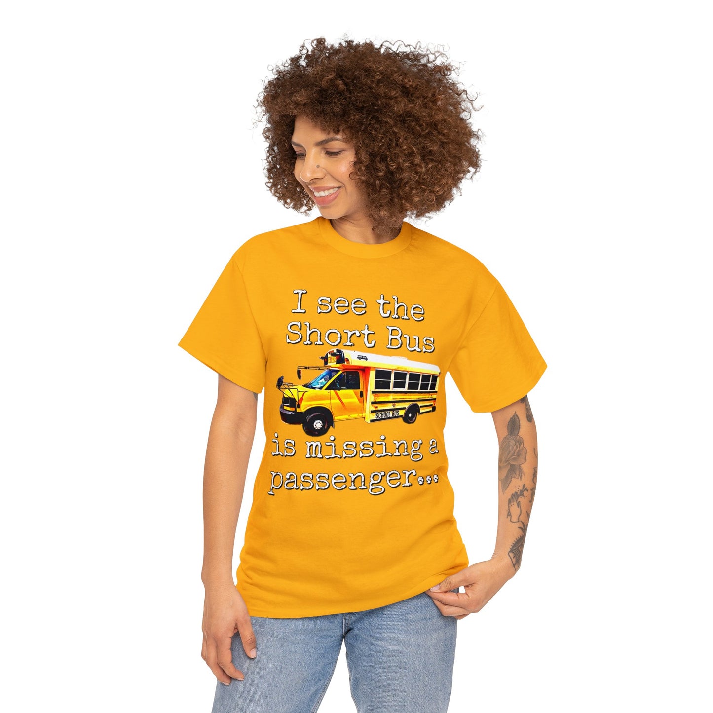 Short Bus, Short Bus Rider, I Survived Riding the Short Bus Heavy Cotton Tee