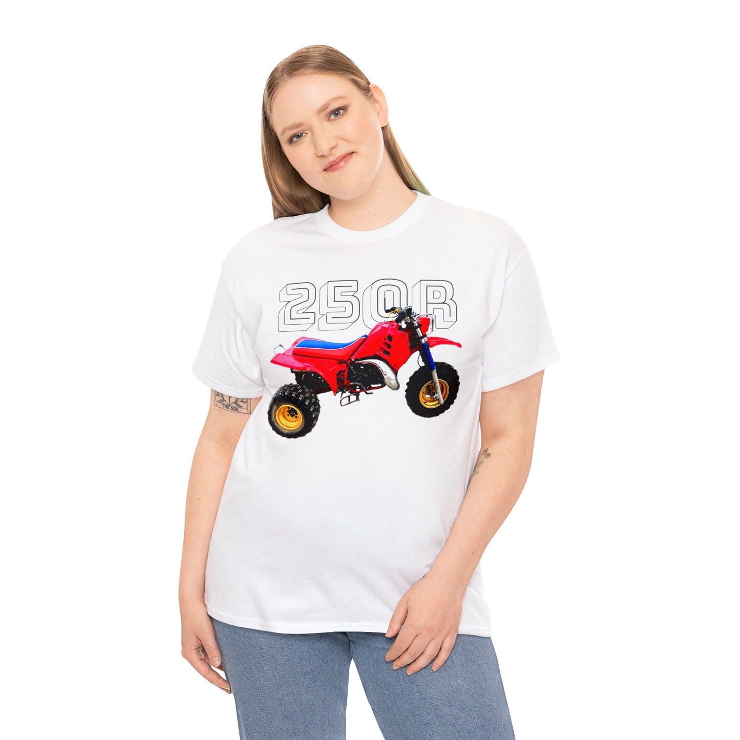 250R Three Wheeler, Retro Three Wheeler, 2 Stroke 3 Wheeler, ATV, ATC Heavy Cotton Tee