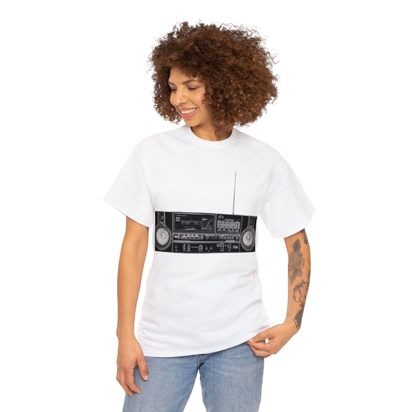 Ghetto Blaster, Jam Box, Boom Box, Vintage Stereo, Audiophile Heavy Cotton Tee