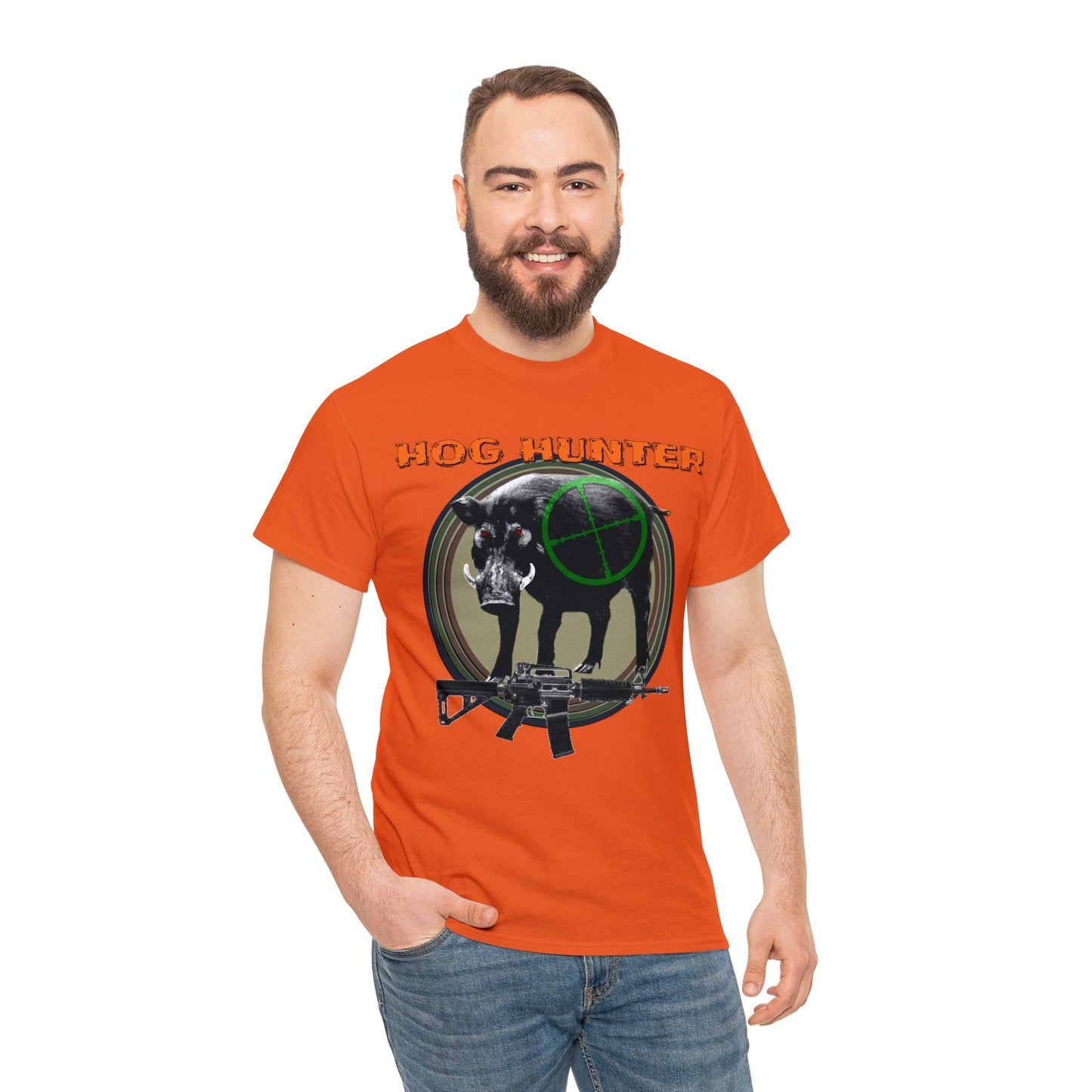 Wild Hog Hunter, Wild Hog, Hog Wild, Hog Boar Hunting Heavy Cotton Tee