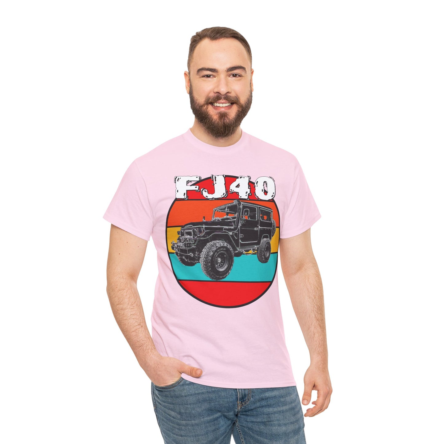 FJ 40 4x4 Off Road Truck Vintage Retro Heavy Cotton Tee