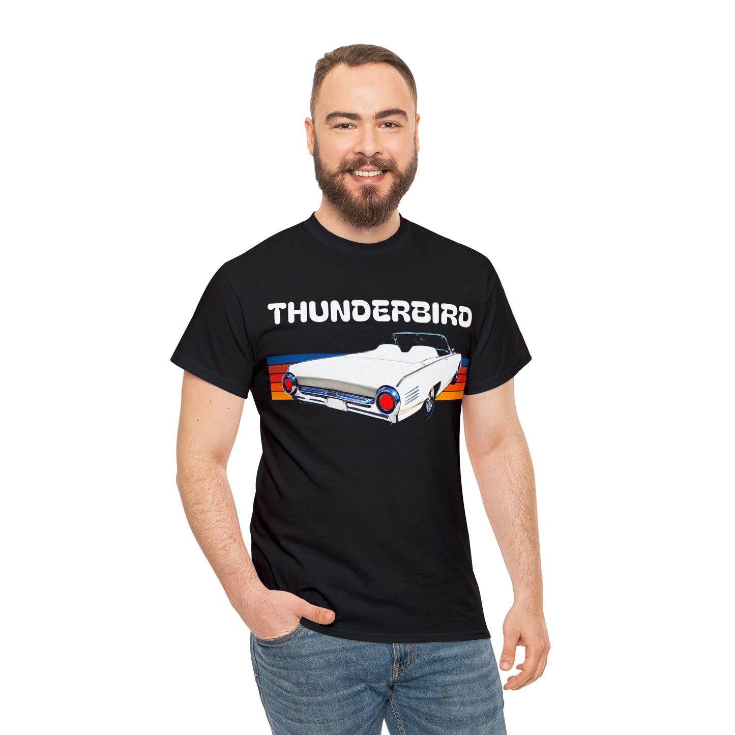 Thunderbird Vintage American Automobile, Antique American Car Heavy Cotton Tee