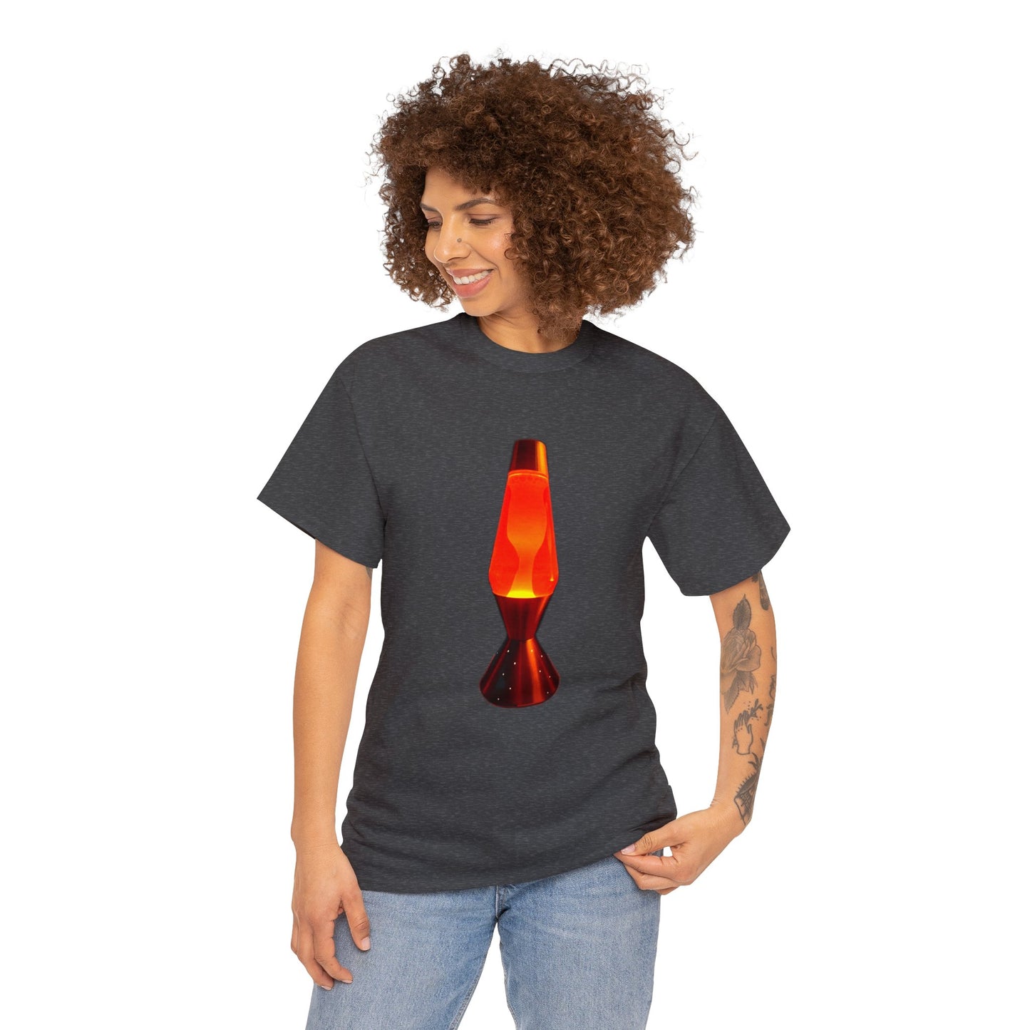 Orange Lava Lamp, Retro Lava Lamp, 1970s lighting Heavy Cotton Tee