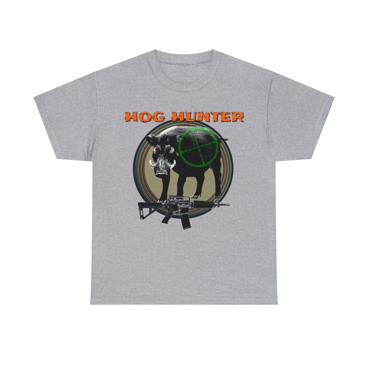 Wild Hog Hunter, Wild Hog, Hog Wild, Hog Boar Hunting Heavy Cotton Tee