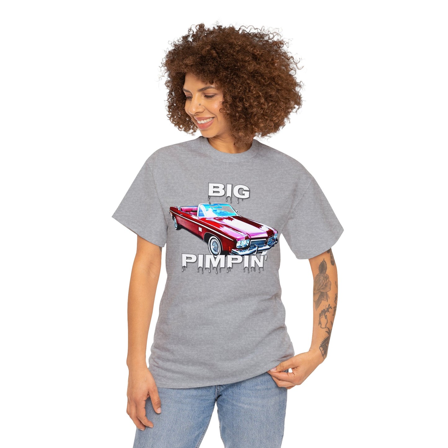 Big Pimpin' Convertible Olds, Vintage Car, Retro Car Heavy Cotton Tee