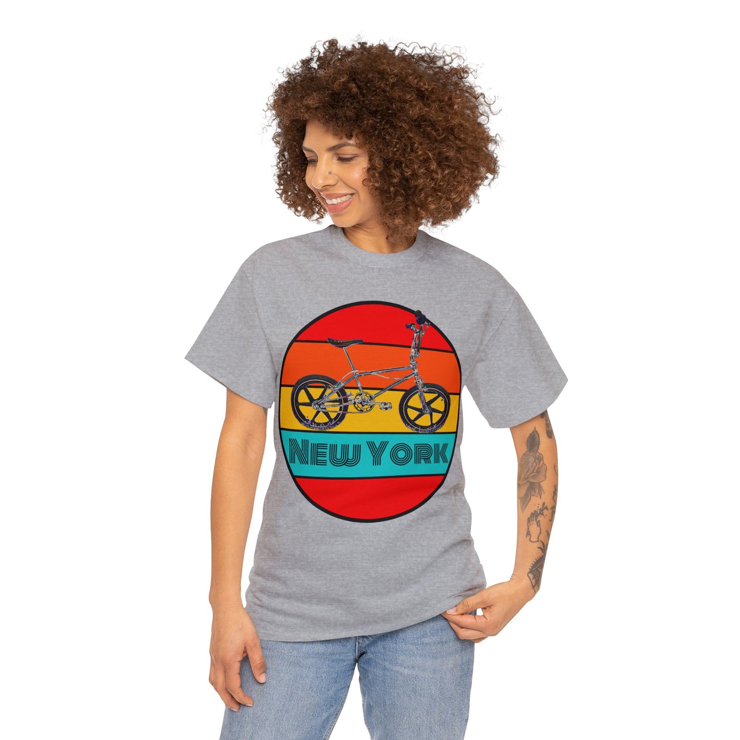 New York City BMX Bike, Cool Old School BMX Bicycle, Dirt Bike Vintage Retro Heavy Cotton Tee