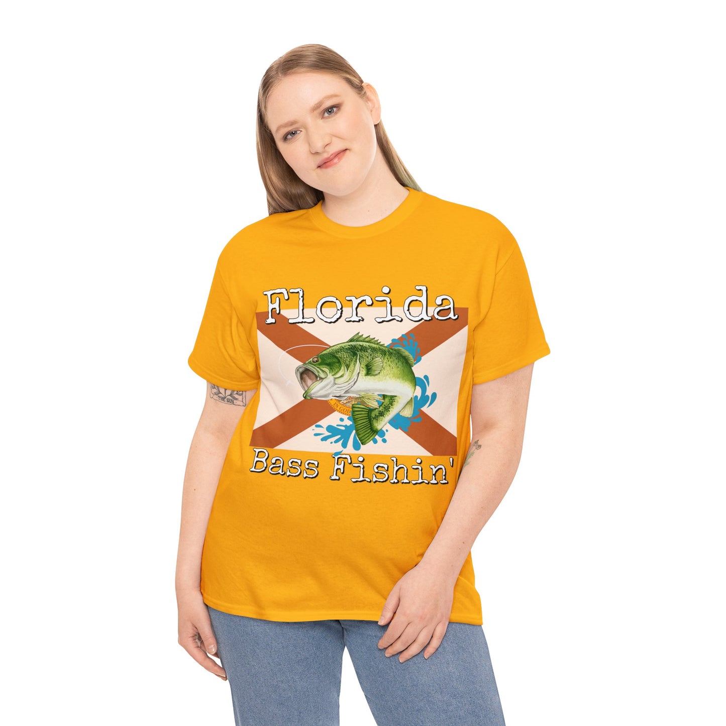 Vintage Florida Flag Bass Fishing Heavy Cotton Tee