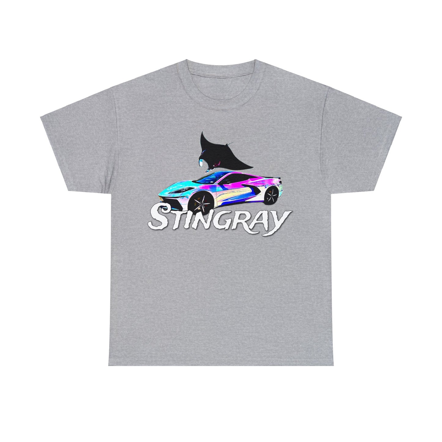 Sting Ray Car, Vette, Stingray Sports Car American Automobile Heavy Cotton Tee