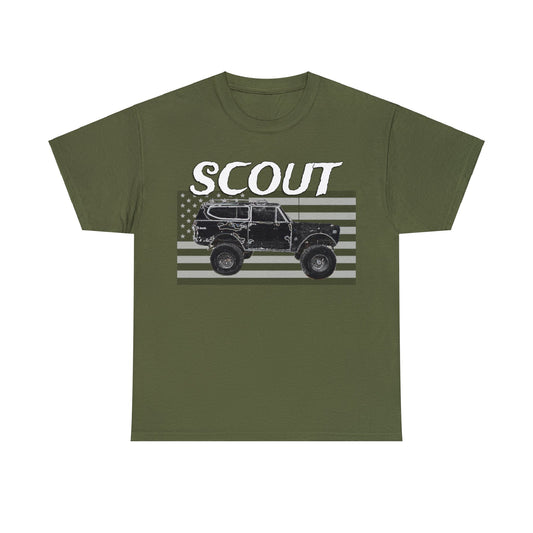 Scout Truck, 4x4 Truck, Vintage Off Road Truck, Retro 4 Wheel Drive Truck Heavy Cotton Tee