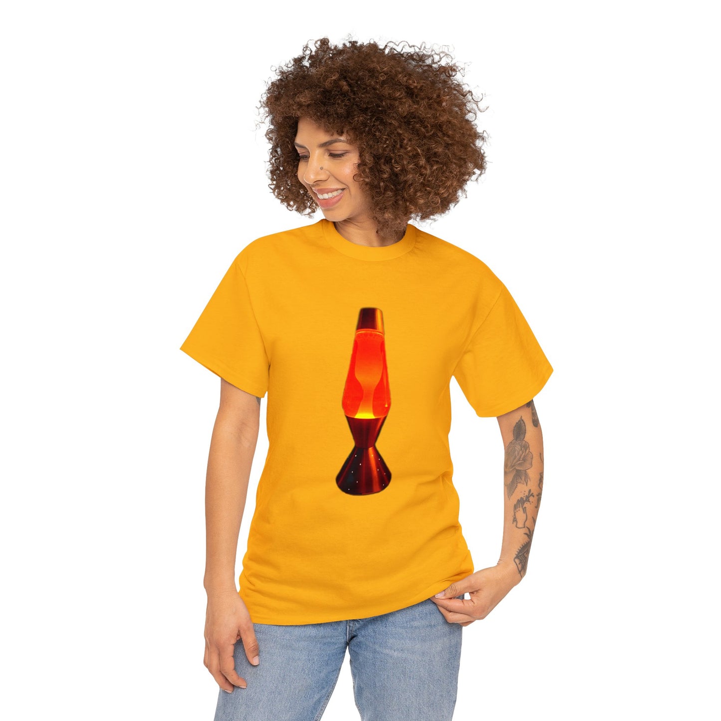 Orange Lava Lamp, Retro Lava Lamp, 1970s lighting Heavy Cotton Tee