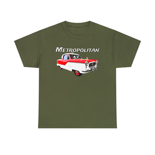 Metropolitan Car, Vintage Nash, Retro Metropolitan Automobile Heavy Cotton Tee