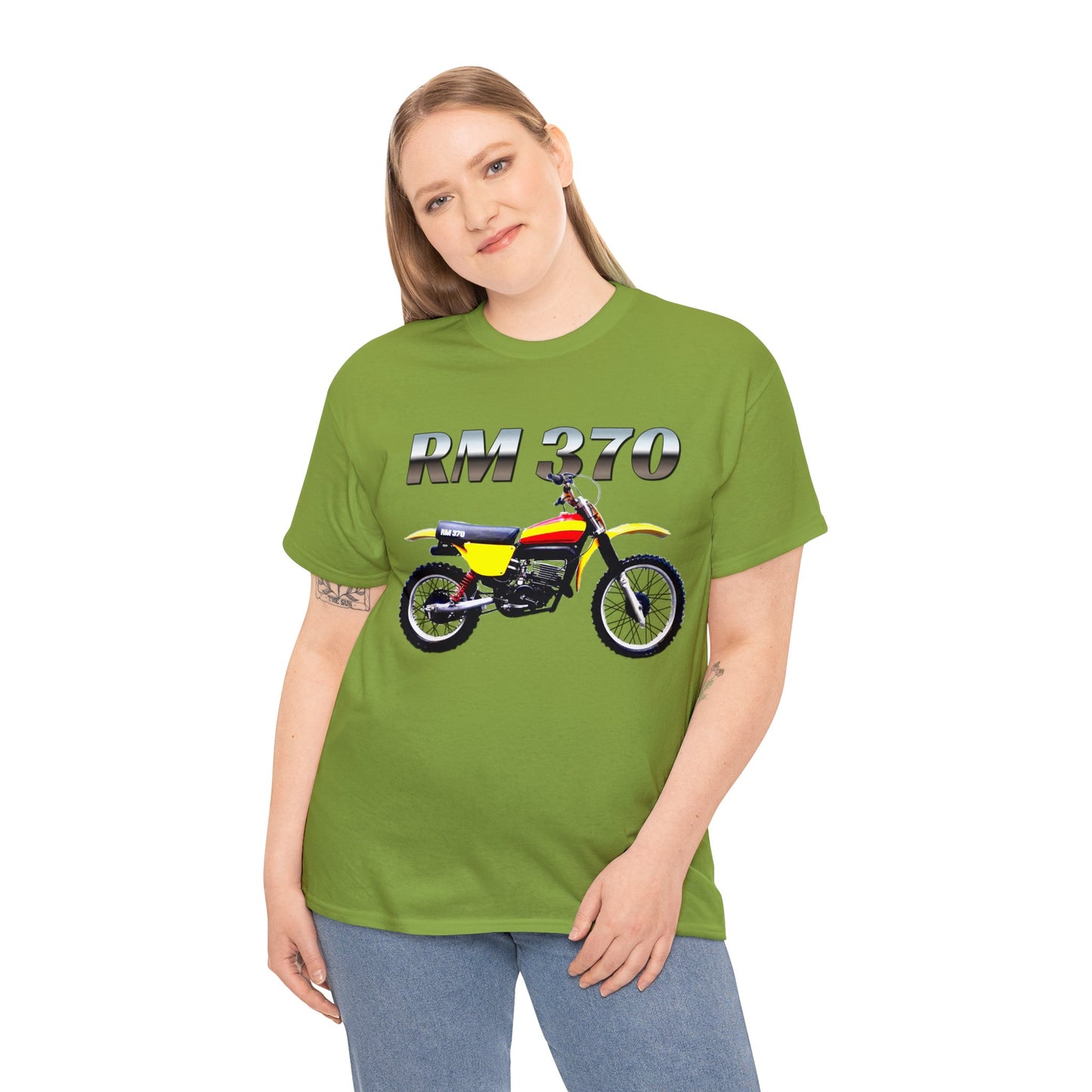 Vintage Dirt Bike Motocross Motorcycle Super Cross 1970s RM 370 Heavy Cotton Tee