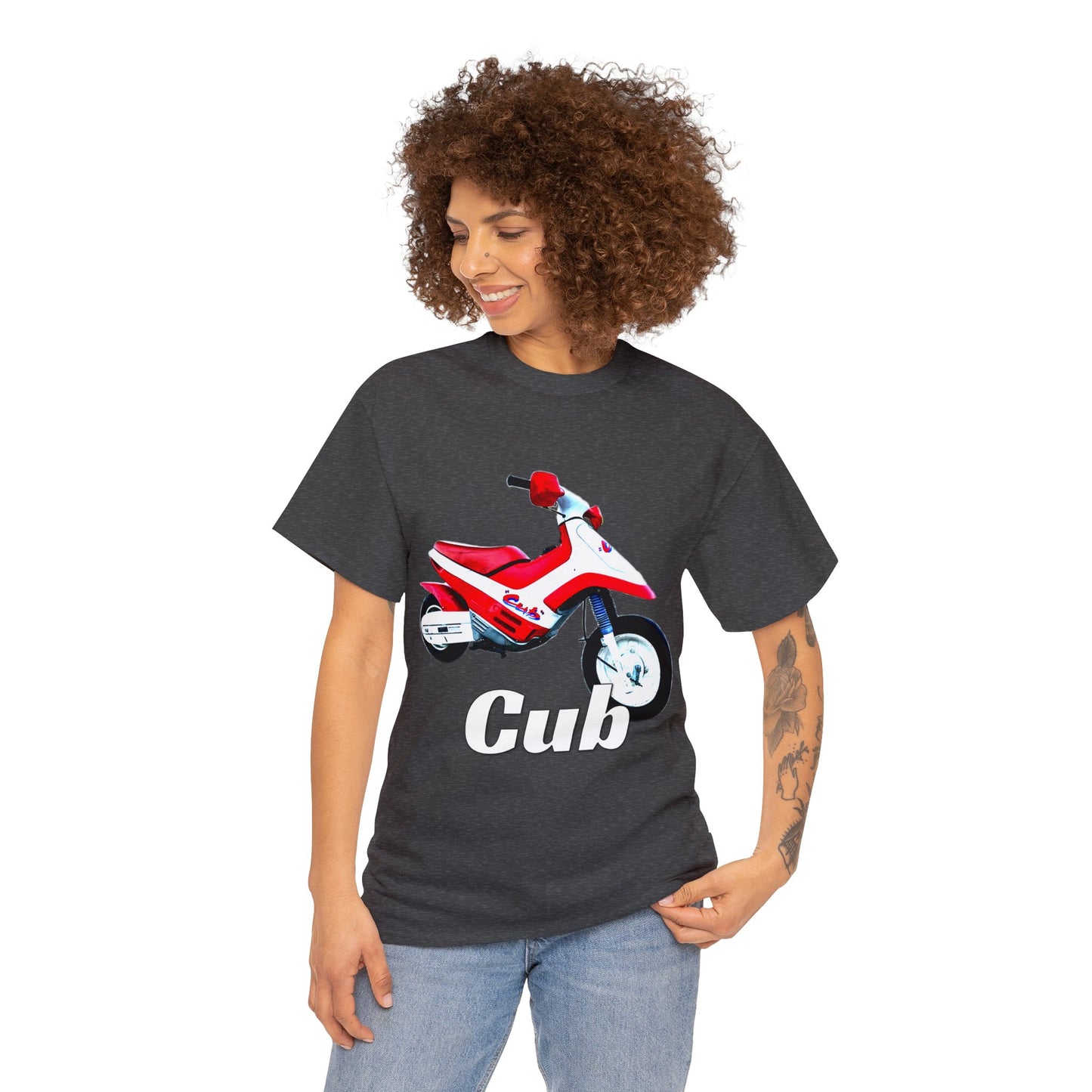 Vintage Cub Motorcycle, Cub Mini Bike, Retro Cub Motocross Bike Heavy Cotton Tee