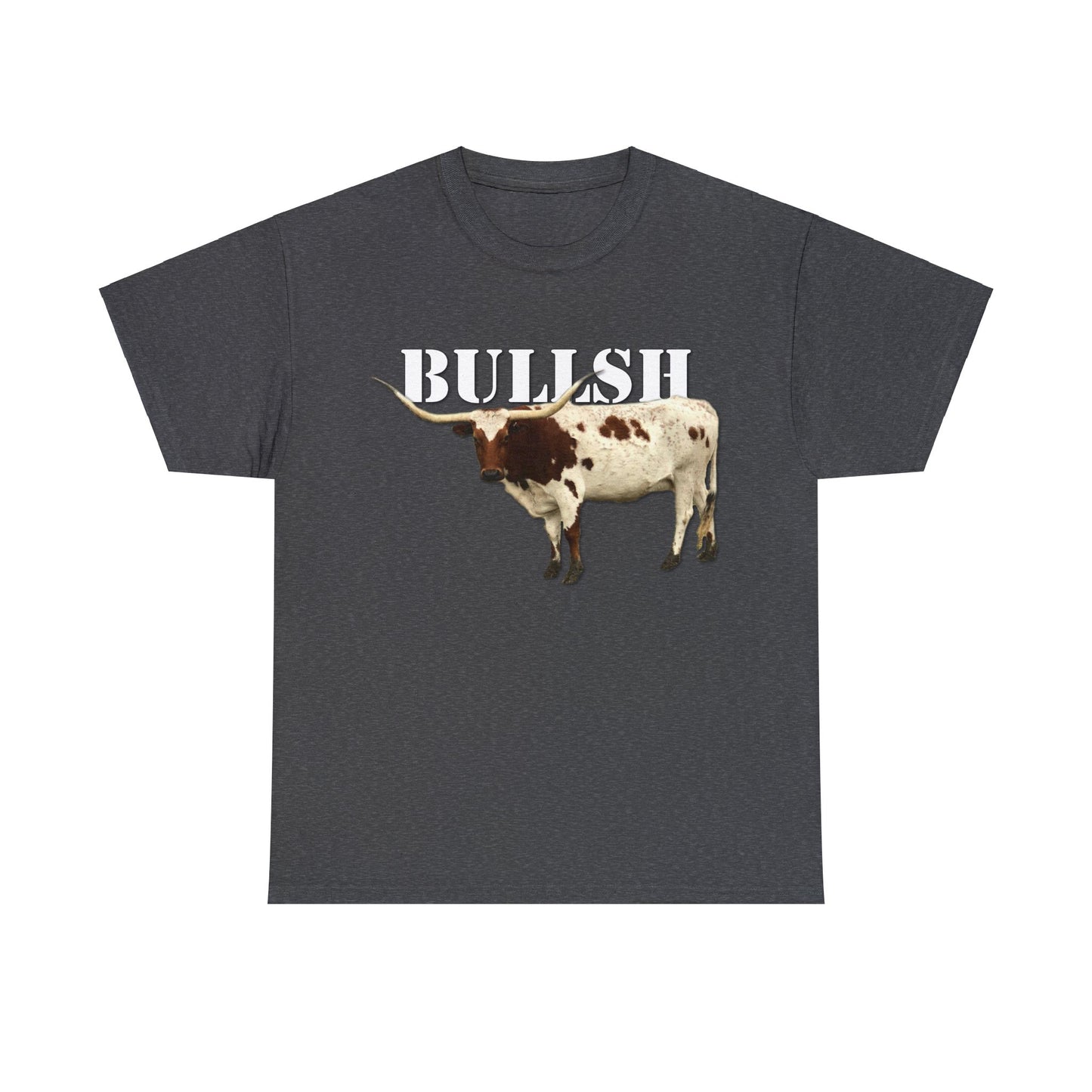 Bullsh, Longhorn, Cow, Cattle, Funny, Texas, Country Heavy Cotton Tee