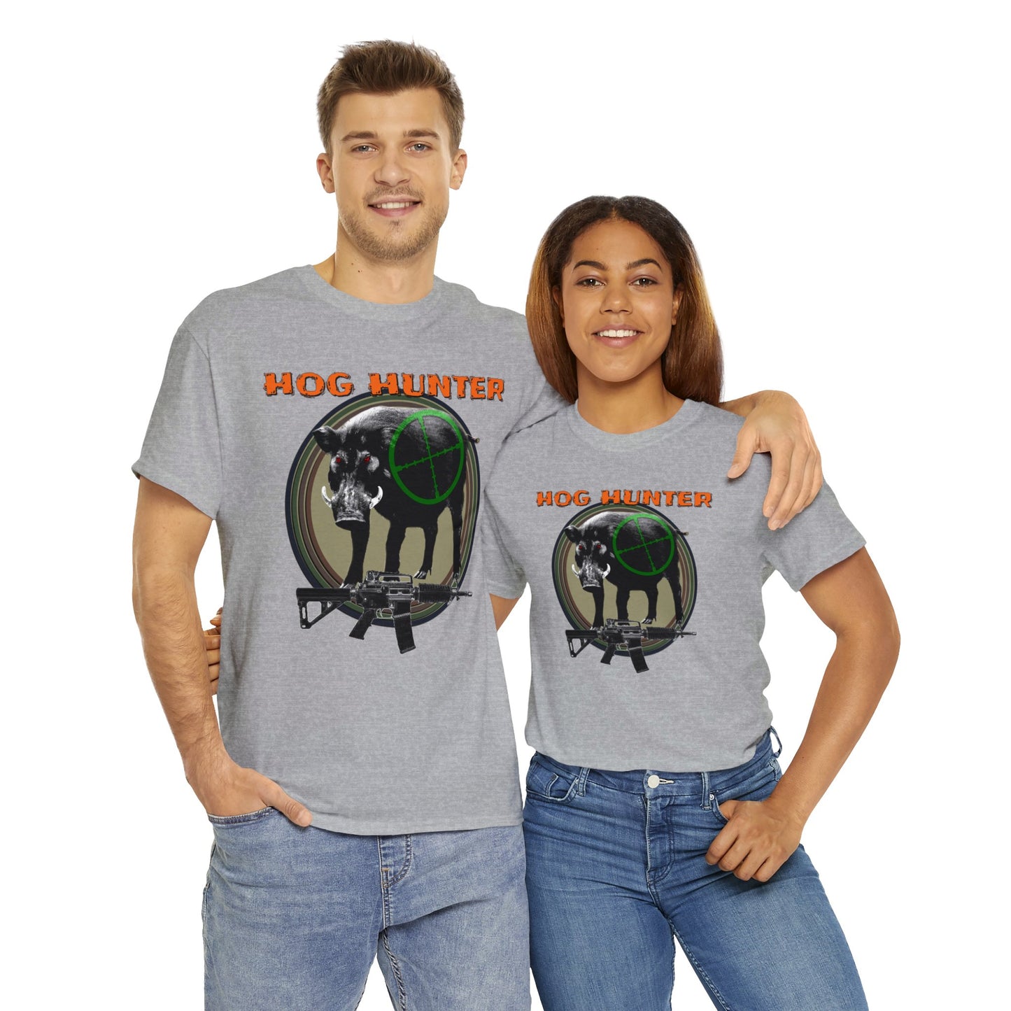 Wild Hog Hunter, Wild Hog, Hog Wild, Hog Boar Hunting Heavy Cotton Tee