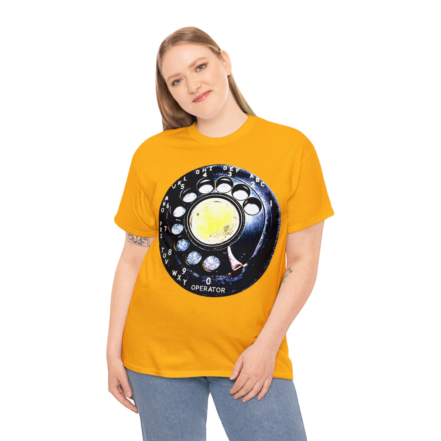 Vintage Retro Rotary Antique Telephone Phone Heavy Cotton Tee