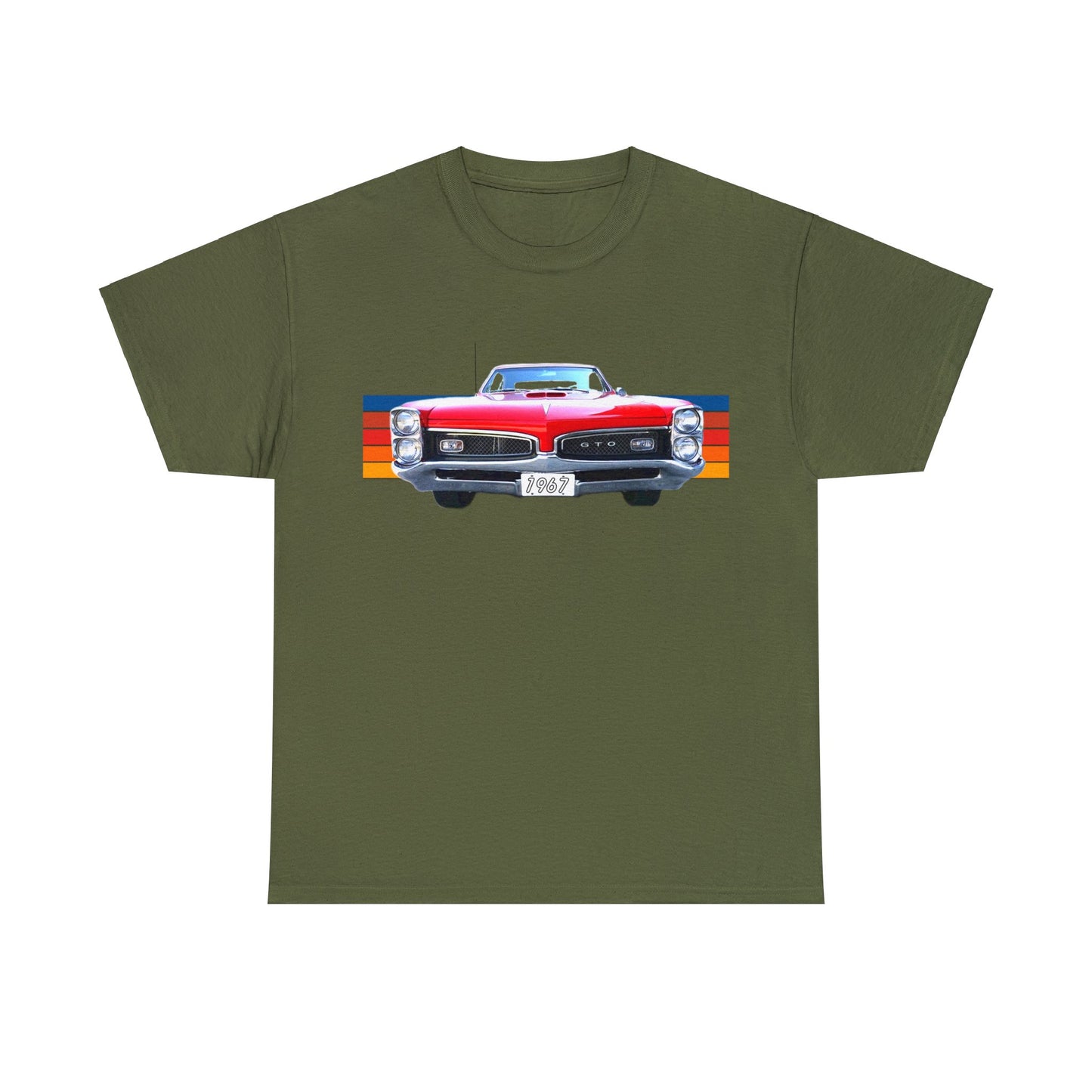 GTO American Muscle Car Pontiac, Vintage Car Made in the USA Heavy Cotton Tee