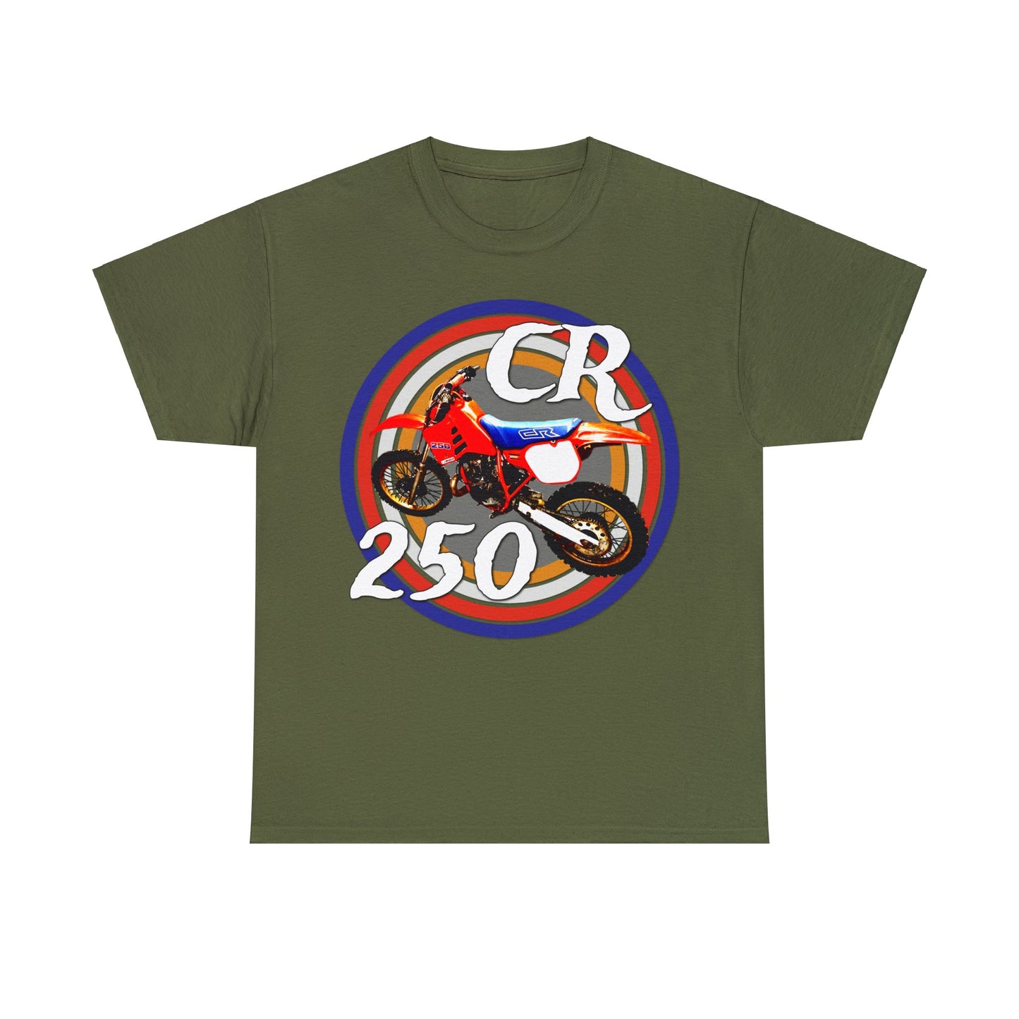 CR 250 R Vintage Retro Motorcross Motocross Motorcycle Dirt Bike Heavy Cotton Tee