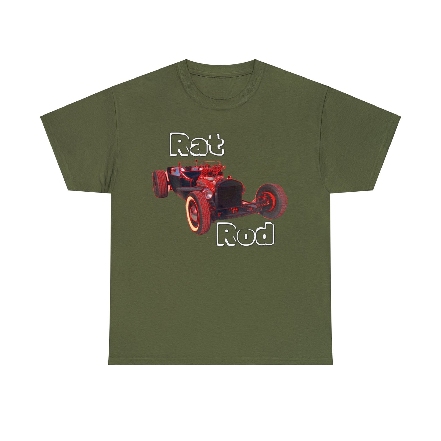 Hot Rod, Retro Rat Rod Car, Antique Automobile, Vintage Car, Rockabilly Heavy Cotton Tee