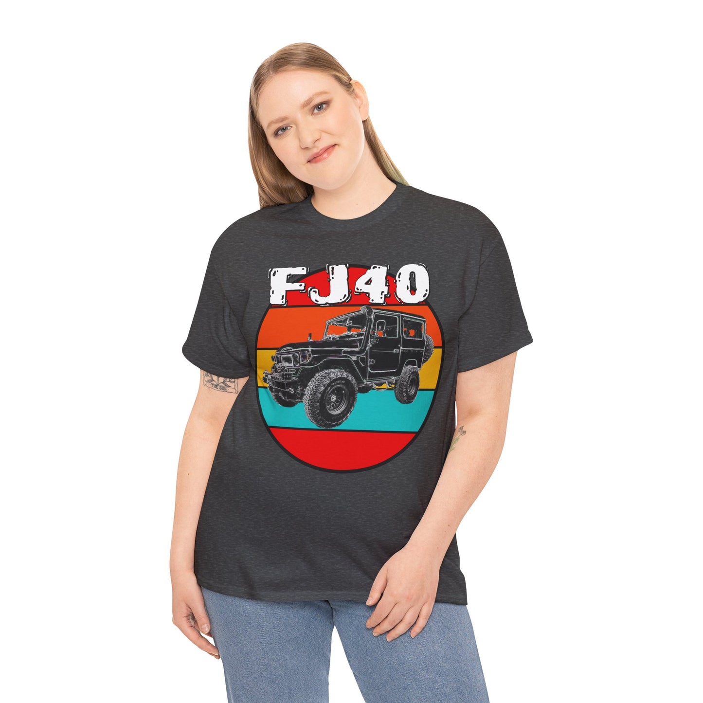 FJ 40 4x4 Off Road Truck Vintage Retro Heavy Cotton Tee