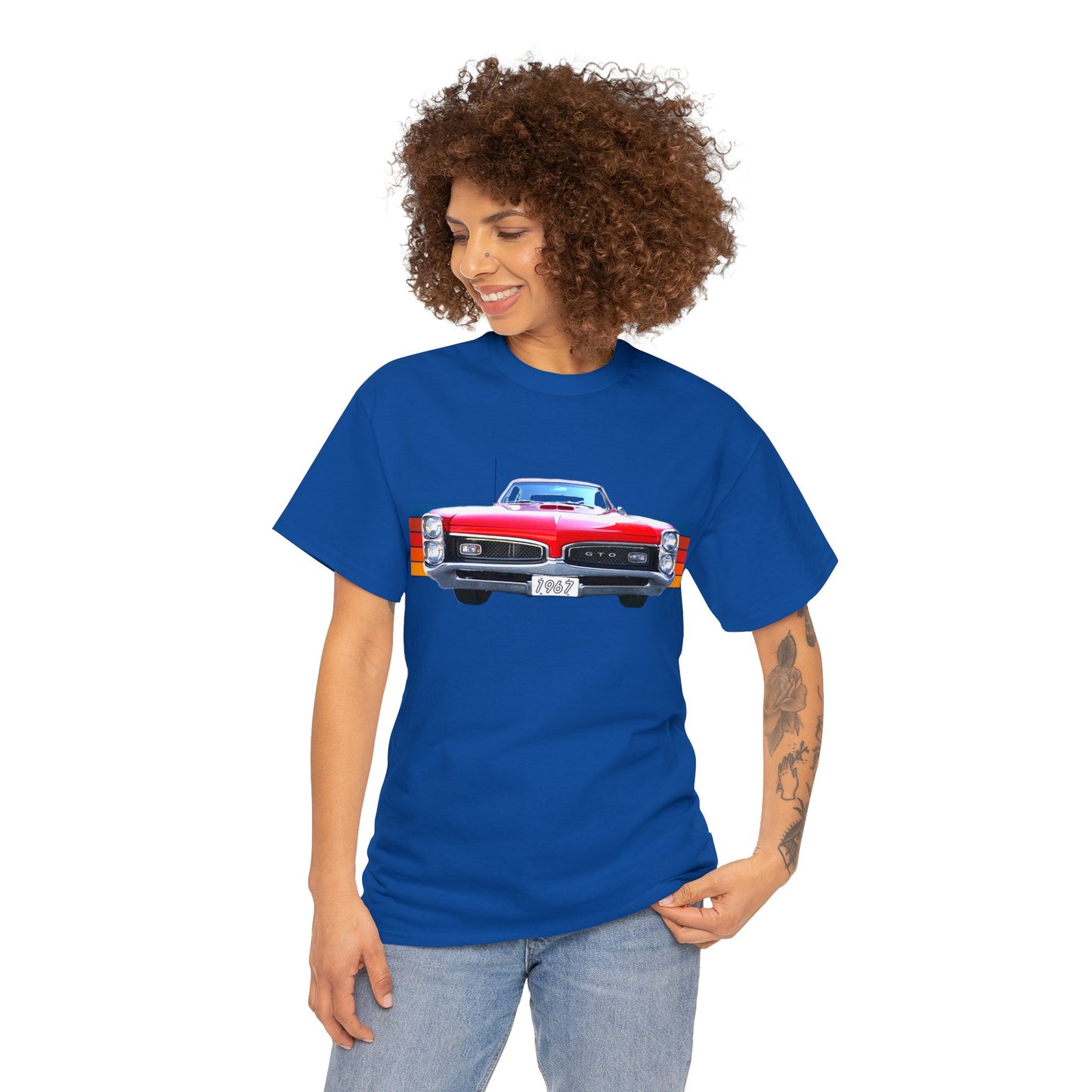 GTO American Muscle Car Pontiac, Vintage Car Made in the USA Heavy Cotton Tee