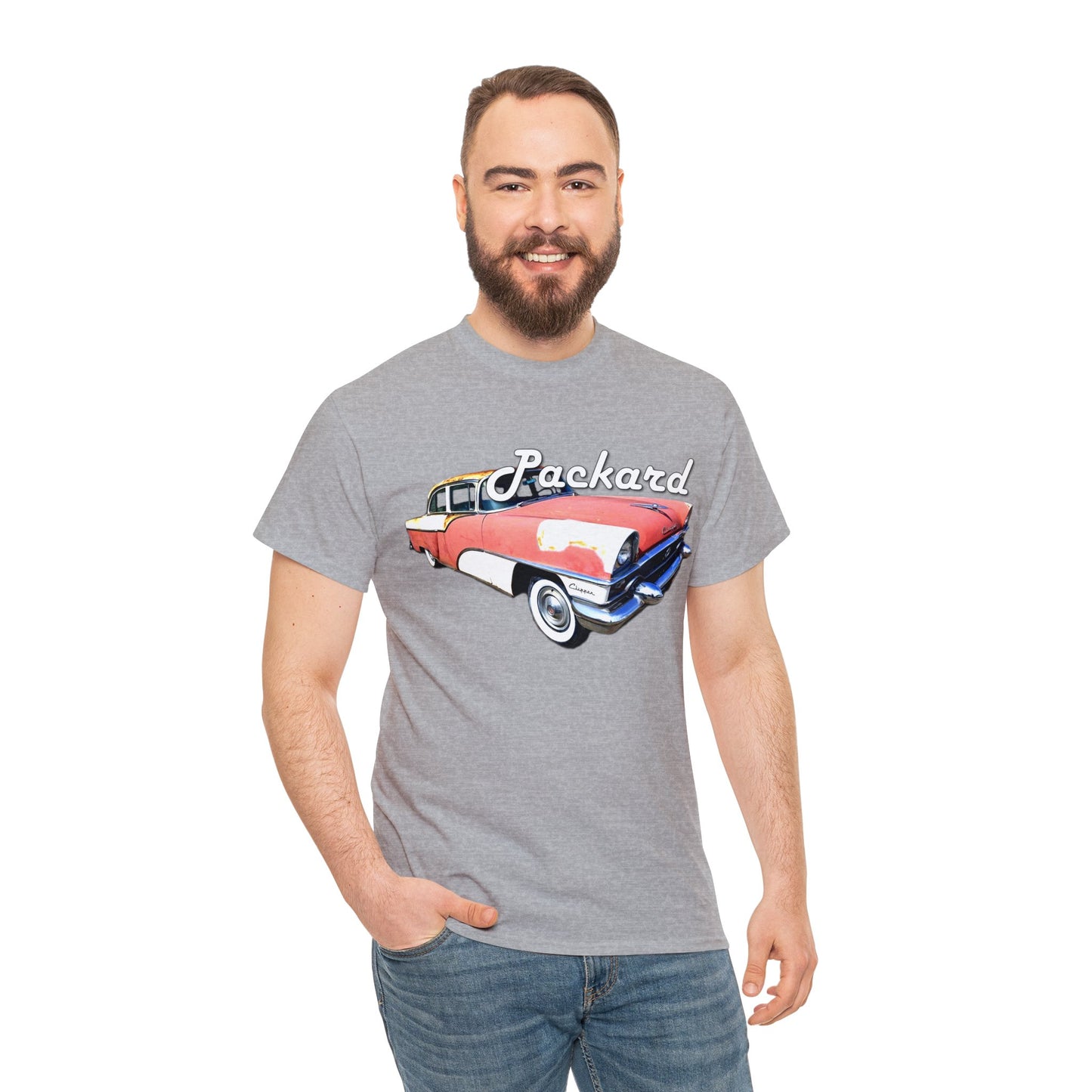 Packard Clipper, Vintage Car, Retro American Automobile Heavy Cotton Tee