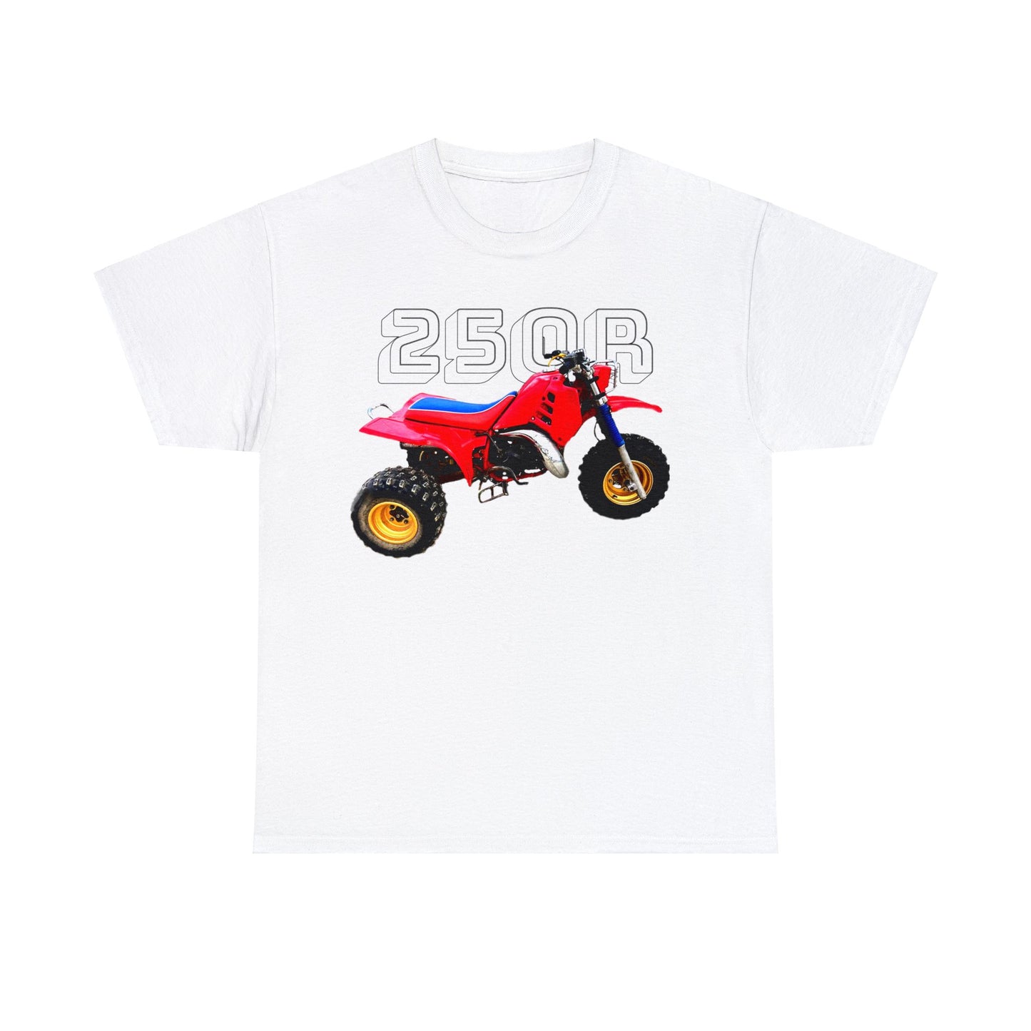 250R Three Wheeler, Retro Three Wheeler, 2 Stroke 3 Wheeler, ATV, ATC Heavy Cotton Tee