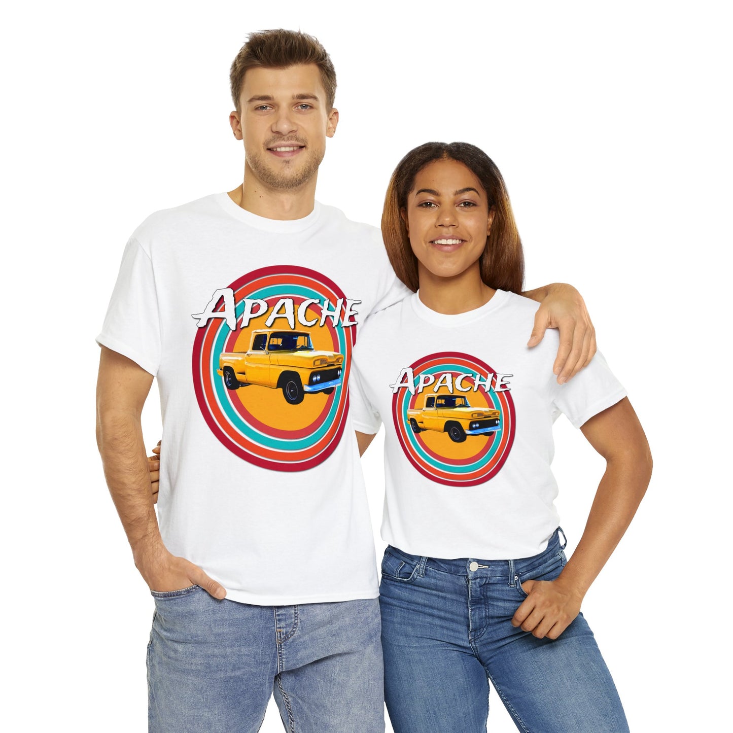 Apache C 10 Pickup Truck, 1960's Pickup Truck, Cool Vintage Pickup Truck Heavy Cotton Tee