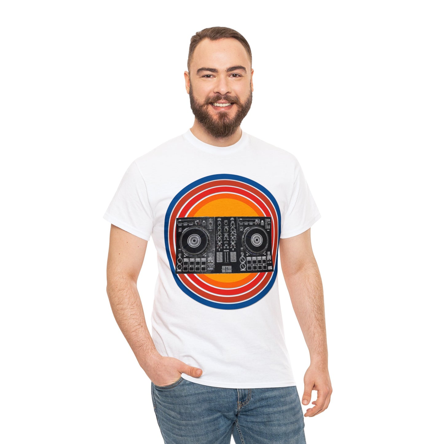 DJ Controller, Disc Jockey, DJ Scratch, Turntable Heavy Cotton Tee