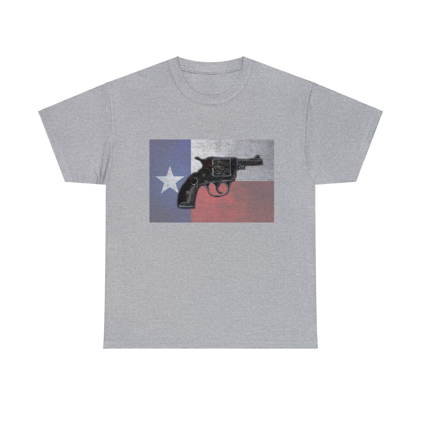 Vintage Pistol Revolver Texas Flag Heavy Cotton Tee